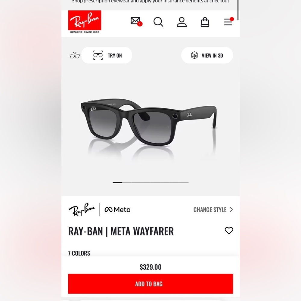 Ray-Ban Meta Black Wayfarer Glasses